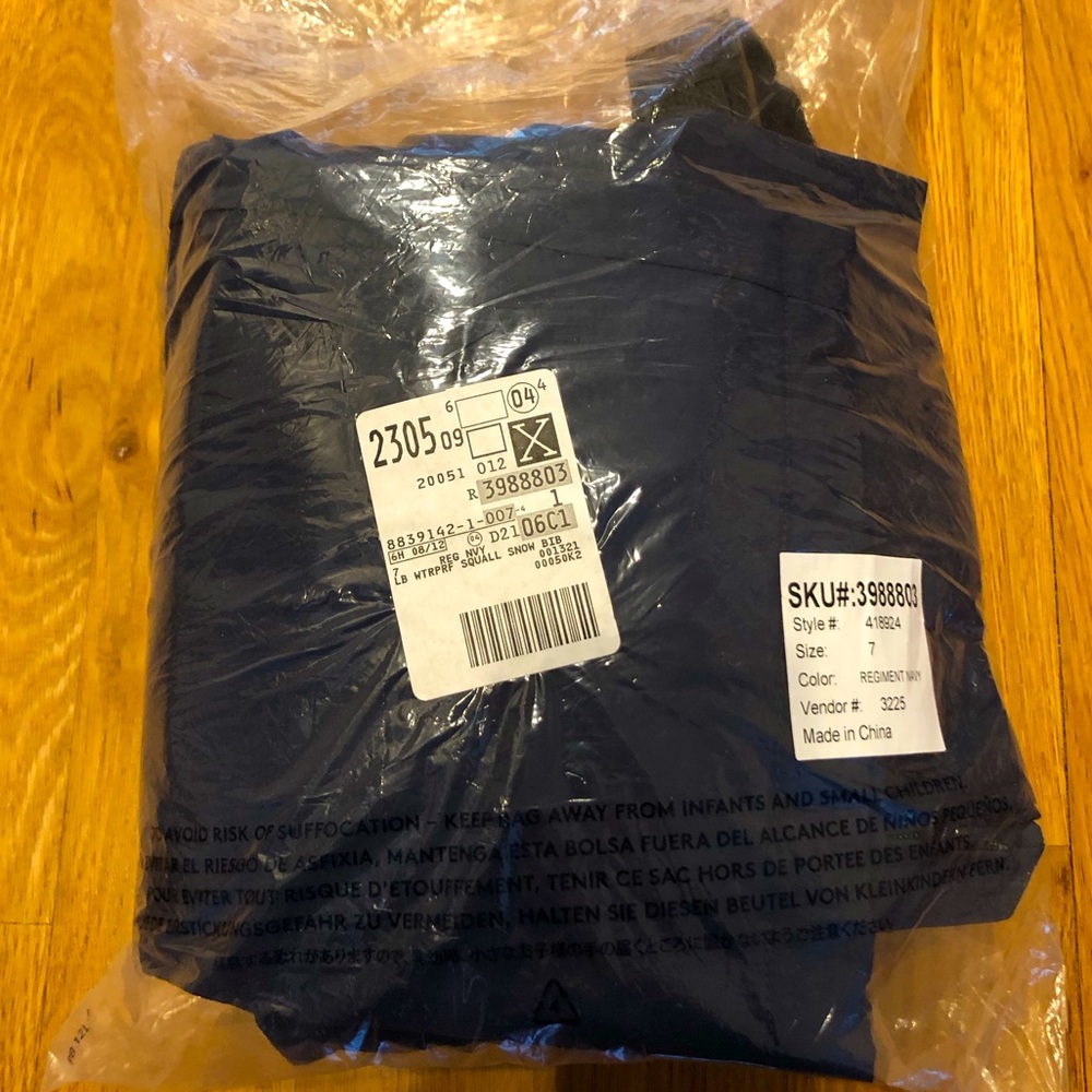 NWT Lands End Waterproof Snow Bib